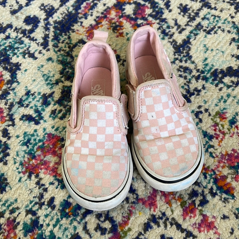 Vans pink TODDLER SLIP-ON V CHECKERBOARD SHOE